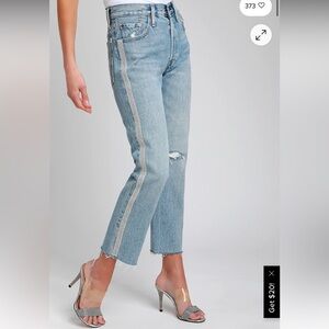 Levi’s 501 Crop Jeans with rhinestones